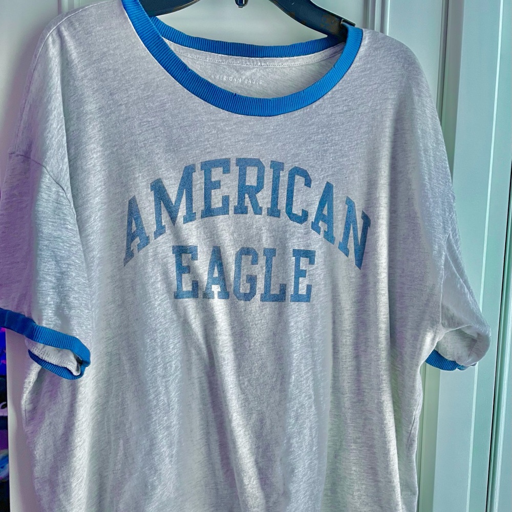 Navy and grey American eagle top; soft breathable fabric perfect for summer